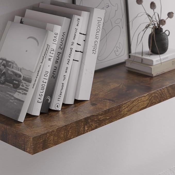Floating Shelf, 24 in W x 12.75 in D x 2 in H Wooden Floating Wall Shelf - Image 4