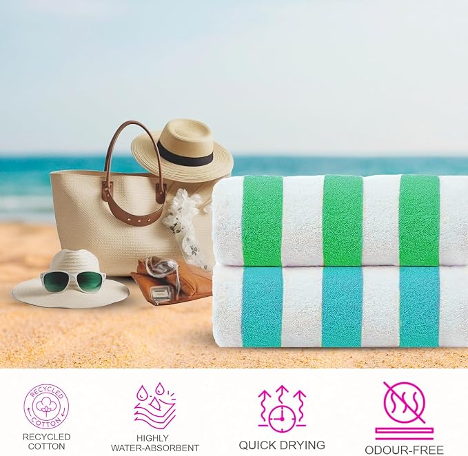 CASA COPENHAGEN Cabana Beach Towel Designed in Denmark Rough and Tough - Image 2