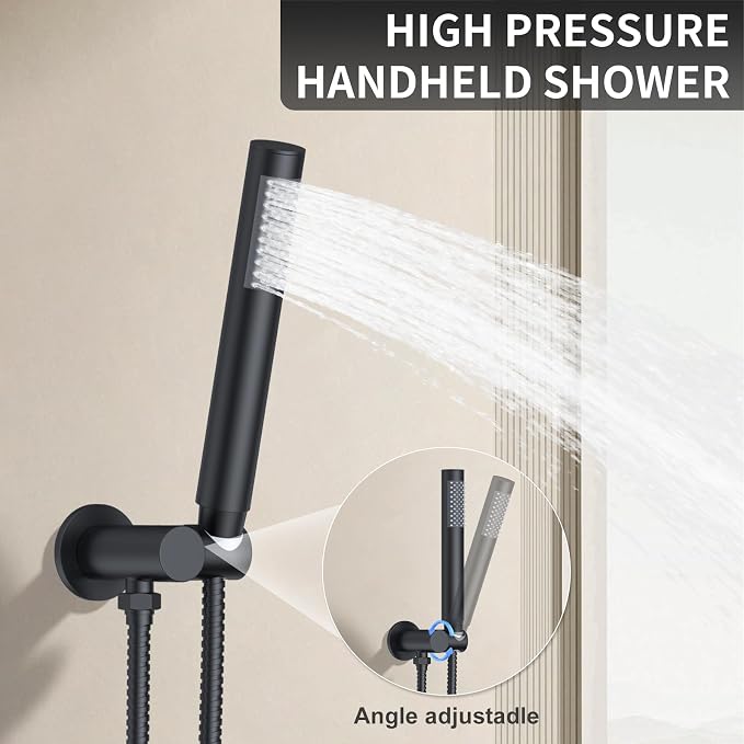 KOJOX 12-Inch Matte Black High-Pressure Shower System: Complete Set - Image 4