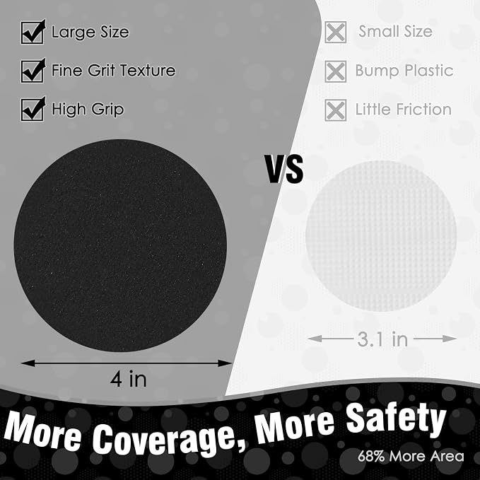 S&X 24 Pcs Anti Slip Shower Stickers, Modern Black Non Slip Bathtub Stickers - Image 3