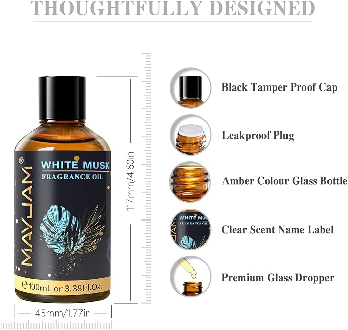 MAYJAM 100ML/3.38FL.OZ White Musk Fragrance Oils - Image 7