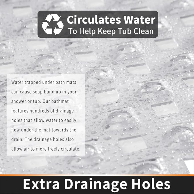 Yimobra Bathtub Mat Non Slip, Super Strong Suction Cups, 27.5"x15.5" Long - Image 3
