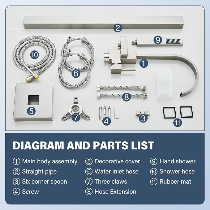 Freestanding Tub Filler, Floor Mount Bathtub Faucet - Image 9