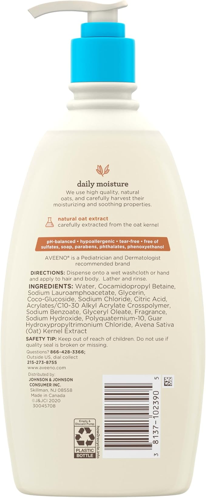Aveeno Baby Daily Moisture Gentle Body Wash & Shampoo - Image 7