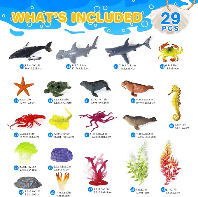 Ocean Sea Animal Figure Toys for Kids 3-5, Realistic Sea Life Figures Animal - Image 3