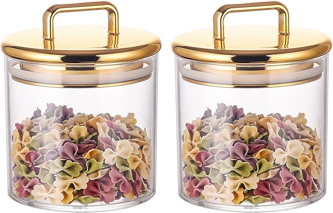 2 Pack 16 oz Small Acrylic Storage Apothecary Jar by YUEJUM