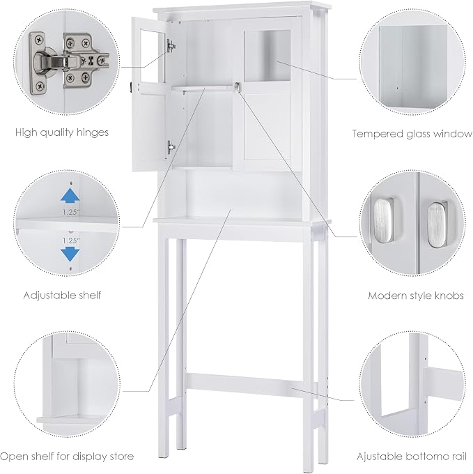 Spirich Bathroom Cabinet Over Toilet, Bathroom Storage Cabinet - Image 5