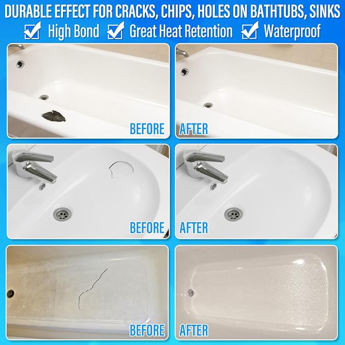 Tub Repair Kit White, Tub Chip and Bathtub Repair Kit - Image 4