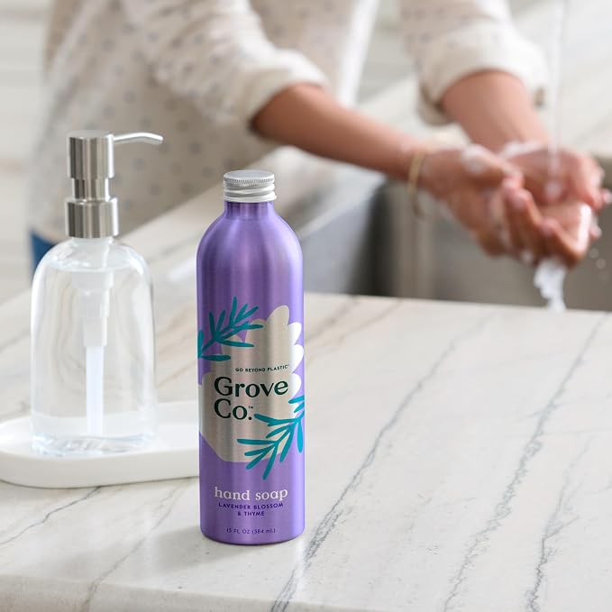 Grove Co. Hydrating Gel Hand Soap Refills + 1 x Reusable Glass Soap Dispenser - Image 4