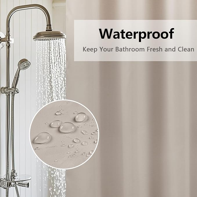 Waterproof Fabric Long Shower Curtain Liner - Image 4