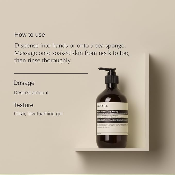 Aesop Citrus Melange Body Cleanser | Gentle Low-Foaming Gel Cleanser - Image 2