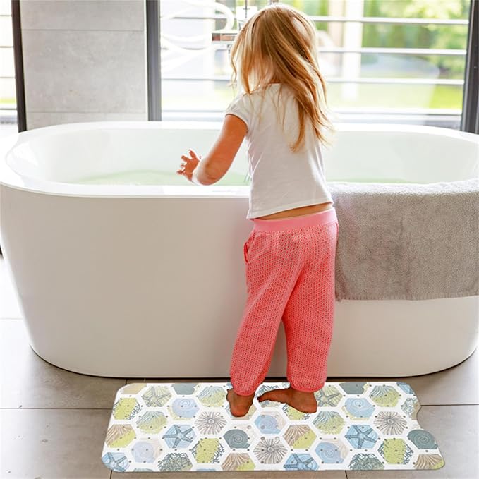 Starfish Bathtub Mat Non Slip for Kids 40x16in Extra Long Anti Slip Geometry - Image 5