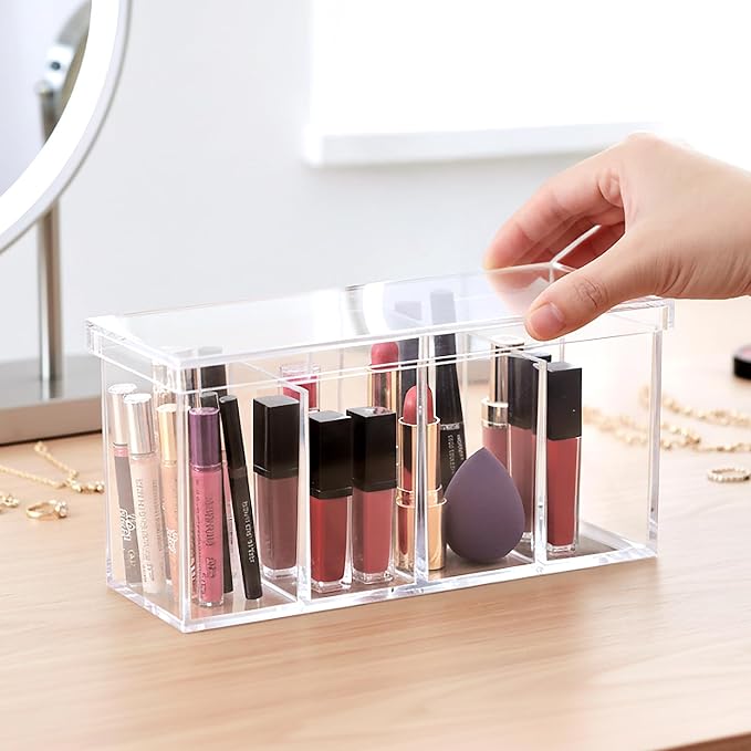 Amazing Abby - Qutie - Acrylic 4-Compartment Makeup Organizer - Image 3