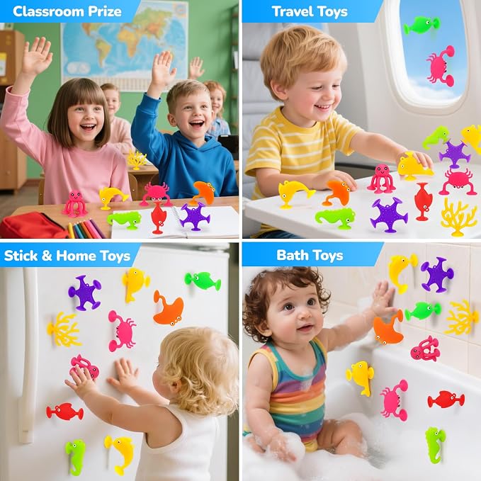 Toddler Suction Cup Bath Toys, Ocean Animal Bath Toys - Image 9