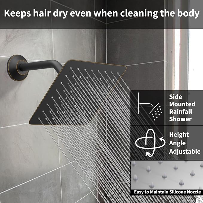 Oil Rubbed Bronze Shower System Set Temperature Display Push Button Shower - Image 3