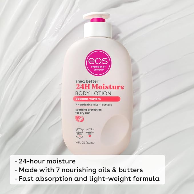 eos Shea Better Body Lotion Coconut Waters, 24-Hour Moisture Skin Care - Image 4