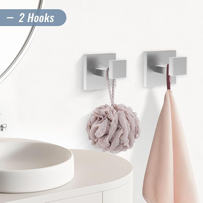 YACVCL 5 Pieces Brushed Nickel Bathroom Accessorie Set 23.6 Inch Towel Bar Set - Image 5