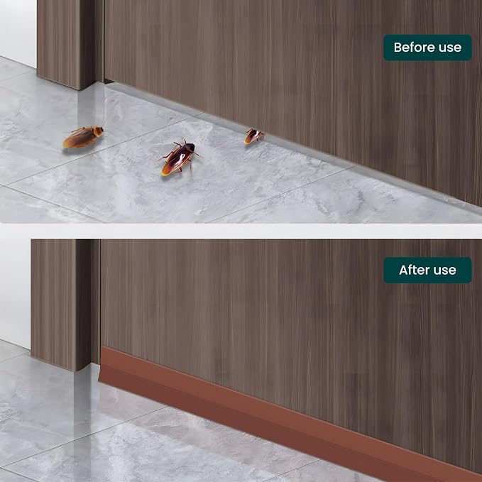 1.8in Brown Weather Stripping Door Seal – Thickened Silicone, Strong Adhesive - Image 6