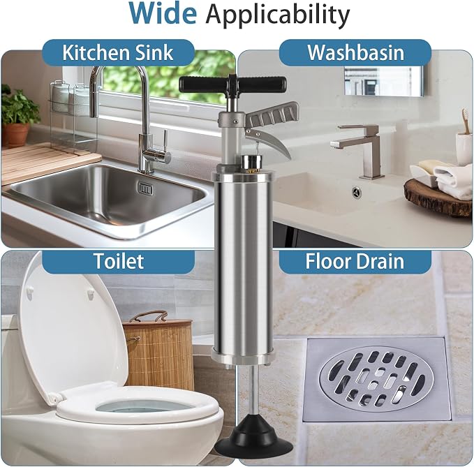 Portable High Pressure Kinetic Toilet Plunger Air Drain Blaster Pump - Image 4