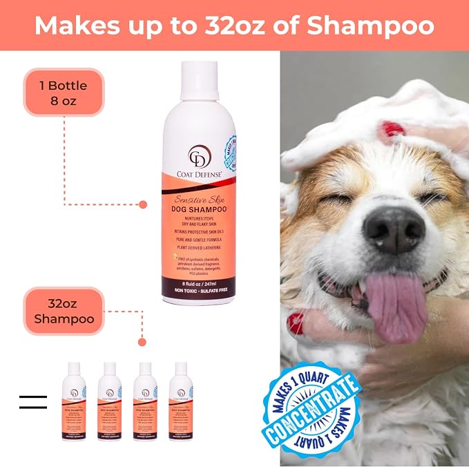 COAT DEFENSE Sensitive Dogs Shampoo | Made in USA | All-Natural Hypoallergenic - Image 2