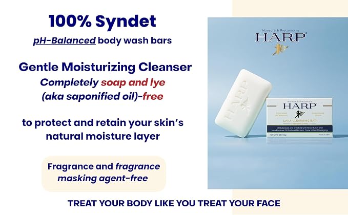 HARP pH-Balanced Body Wash Bar. 100% Syndet. Protects Moisture Barrier - Image 2