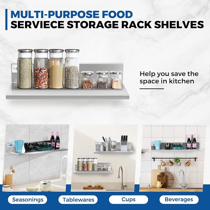 Profeeshaw Stainless Steel Shelf Wall Mounted Commercial Stainless Steel - Image 5