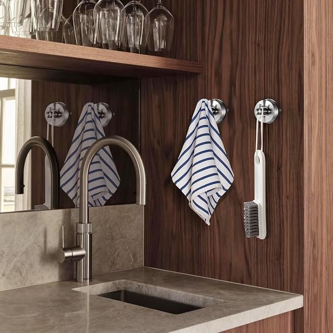 YOHOM Suction Cup Hooks for Shower Wall Bathrooms Towels Hook for Glass Door - Image 5