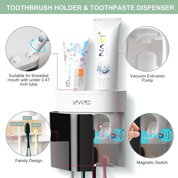 Boperzi 2 Pack Electric Toothbrush Stander and Toothbrush Holder Wall Mounted - Image 3