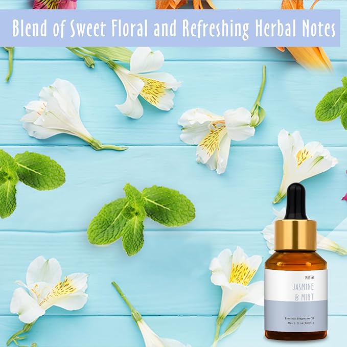 Jasmine & Mint Fragrance Oil, MitFlor 30ml Hotel Diffuser Oil, Large Size - Image 2