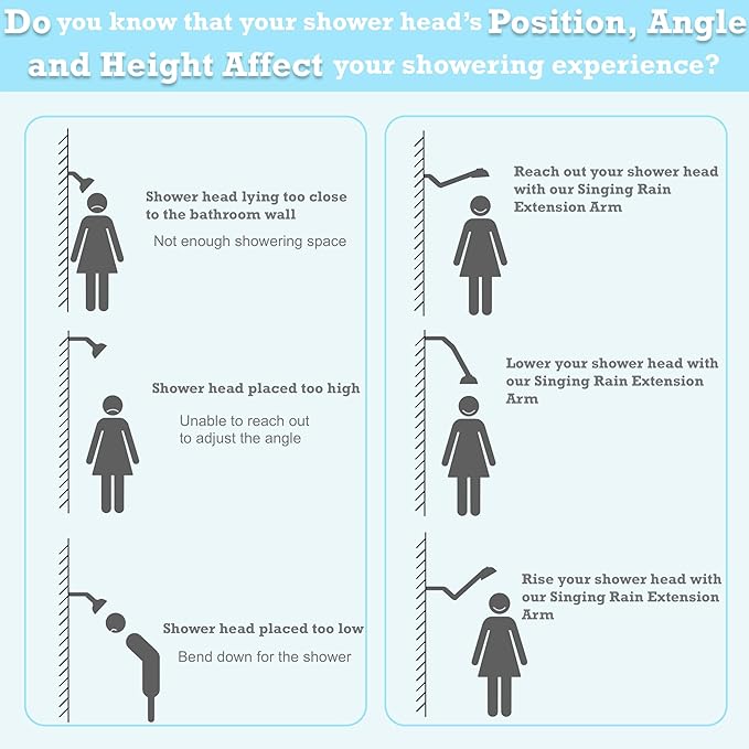 15 Inch Extra Long Adjustable Shower Head Extension Arm - Image 2