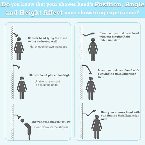 15 Inch Extra Long Adjustable Shower Head Extension Arm - Image 2