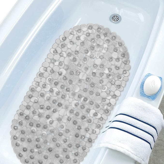 WELTRXE Pebbles Bathtub Mat Non Slip Oval Shower Mat - Image 7