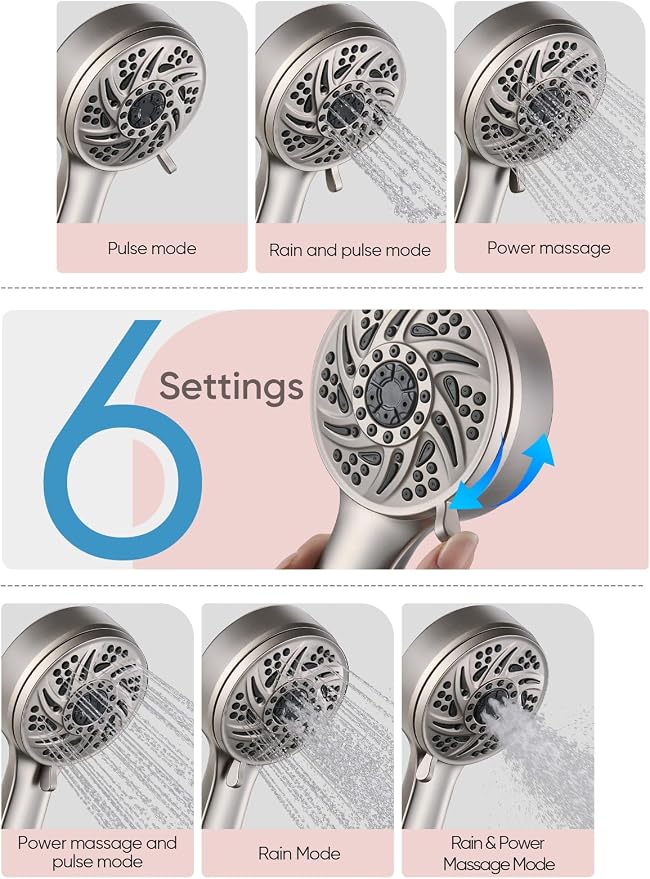 Cobbe High Pressure 3-Way Shower Head Combo, Hand Held Shower & Rain Shower - Image 4