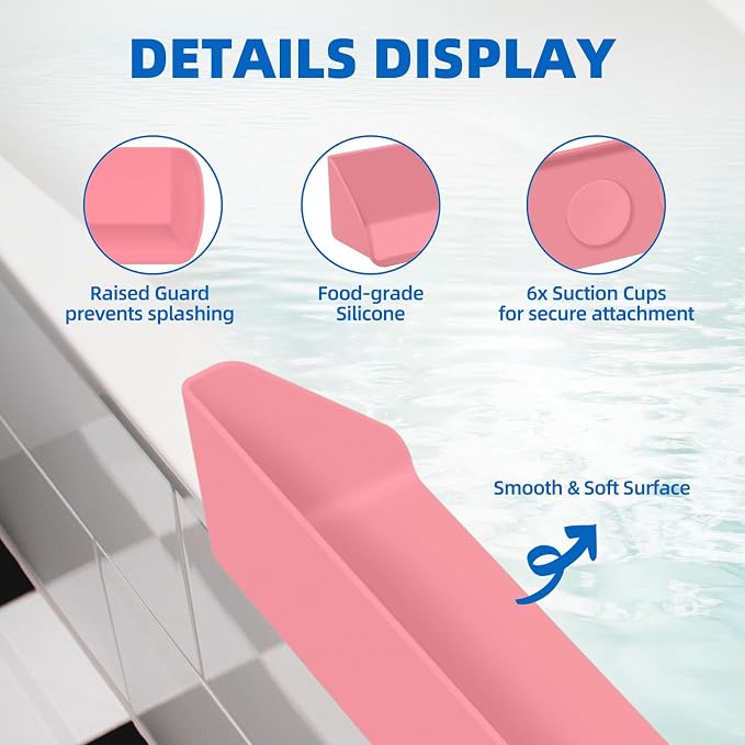 Splash Guard for Bathtub, 3.8" x 3.6" Silicone Bath Tub Splash Guard - Image 3