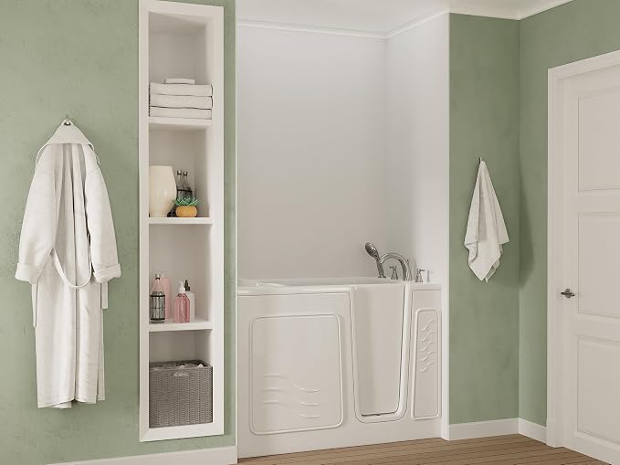 ANZZI Walk In Tub 53'' x 30'' Right Drain Oriented Tub in White, Easy Entry - Image 2