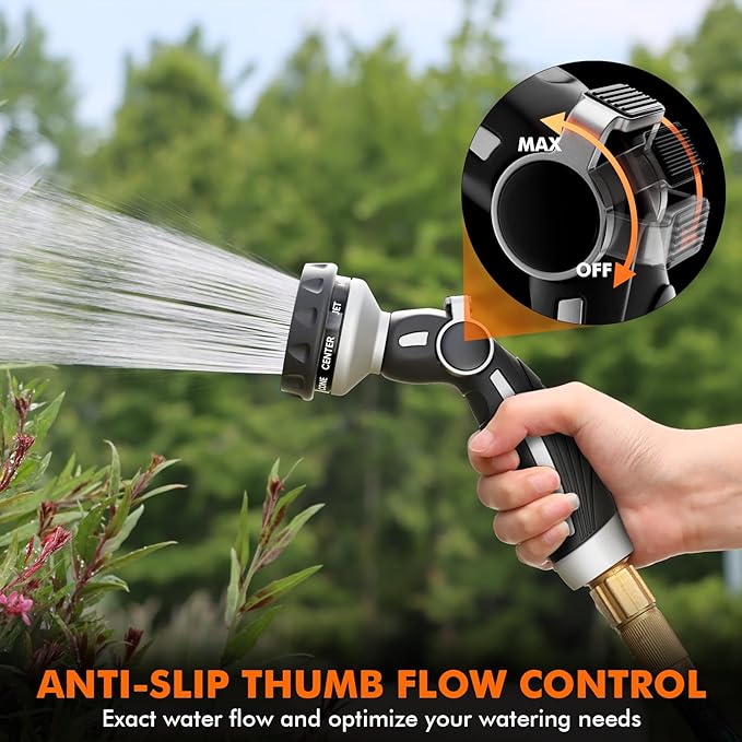 RESTMO Water Hose Nozzle, Metal Garden Hose Sprayer, Heavy Duty | 9 Spray - Image 3