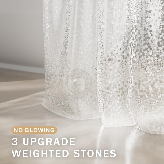 AmazerBath Heavy Duty Shower Curtain Liner, 100% EVA Clear Shower Curtain and - Image 3
