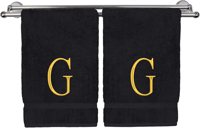 Monogrammed Hand Towel, Personalized Initial Gift, Extra Absorbent 100% Turkish by BareCotton