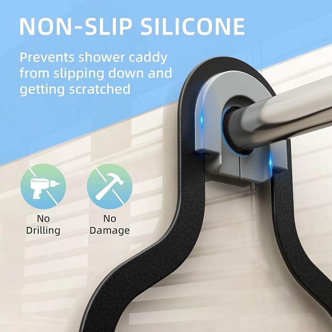 Kadolina Bathroom Hanging Shower Organizer, Over Head Shower Caddy Shower - Image 4