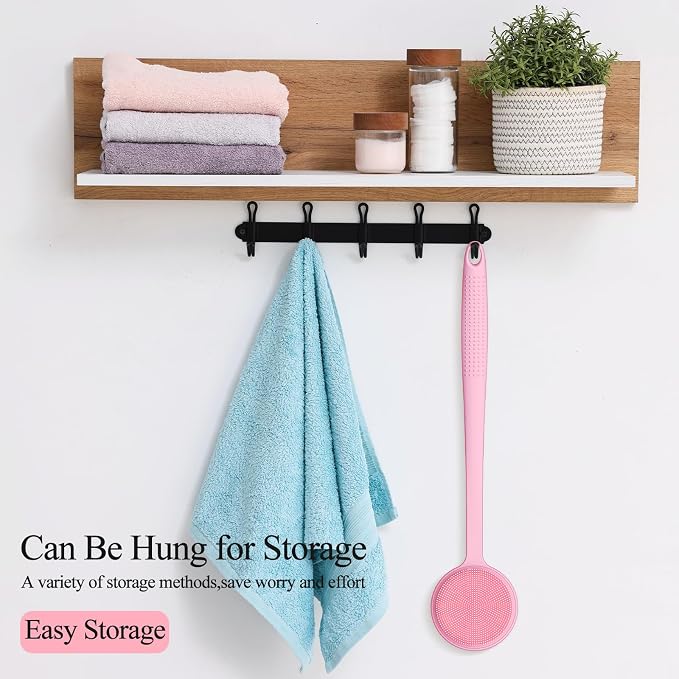 Silicone Back Scrubber for Shower, 17in Lengthen Long Handle Body Brush - Image 6