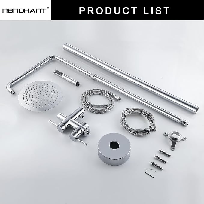RBROHANT Freestanding Outdoor Shower Chrome, Height Adjustable Outside Showers - Image 7