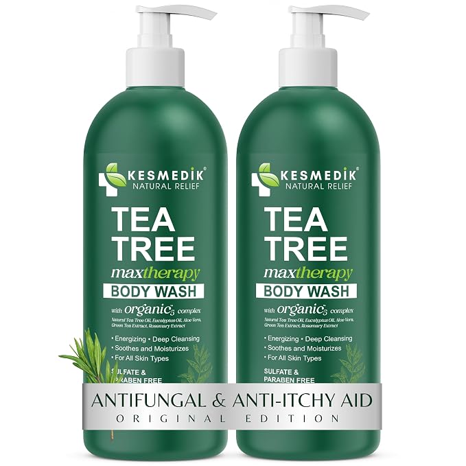 Tea Tree Body Wash MaxTherapy, Itchy Skin Relief Soap, Soothes Jock Itch by KesmedikNaturalRelief