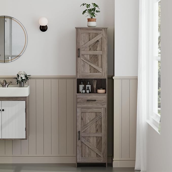 Homhedy 67" H Tall Bathroom Storage Cabinet - Image 2