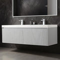 Blossom 60 Inch Double Sink Bathroom Vanity, All Wood Wall Mounted Floating by BLOSSOMKitchenBath