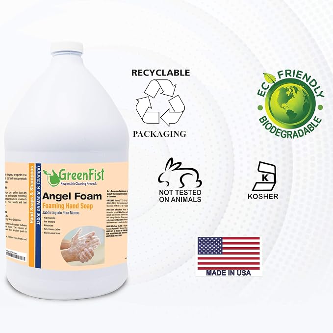 GreenFist Foaming Hand Soap Refills Gentle-Hand Wash Lemon Scent, 128 ounce - Image 7