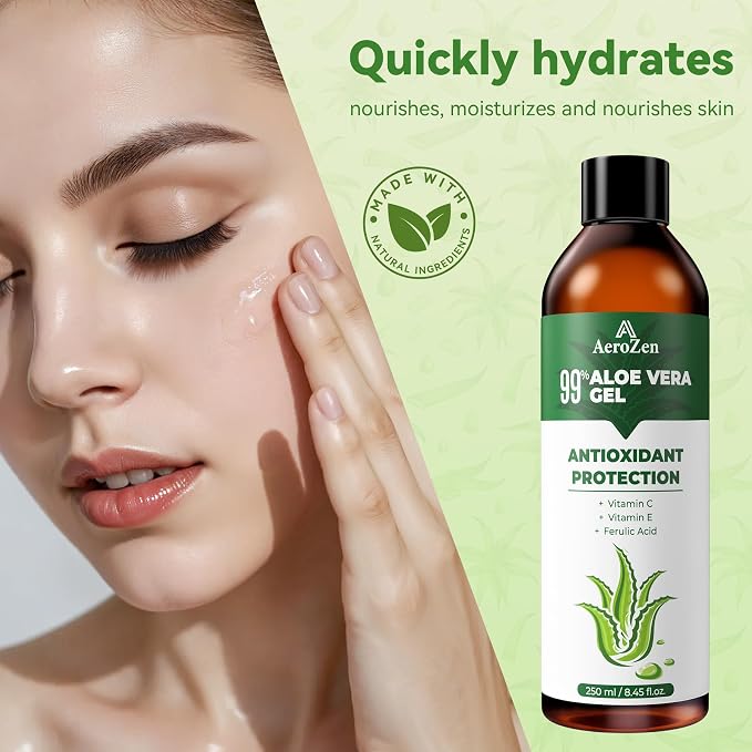 Aero Zen 99% Natural Aloe Vera Gel | Daily Hydration & After-Sun Relief | - Image 3