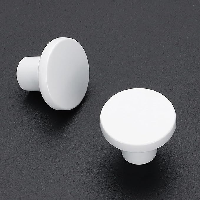 Ravinte 5 Pack Cabinet Knobs White Kitchen Cabinet Knobs Round Dresser Drawer - Image 2