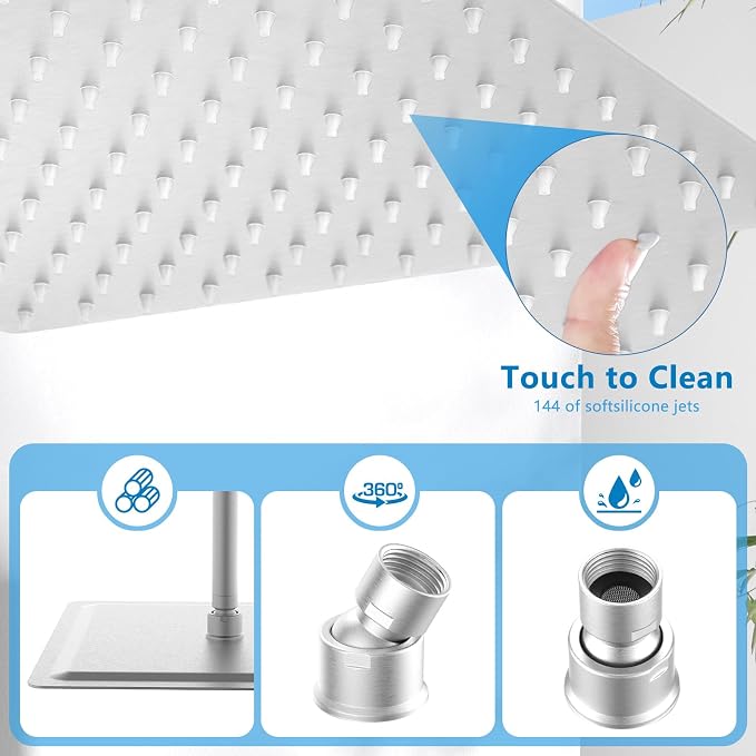 Rain Shower head, High Pressure Shower Head Made of 304 Stainless Steel - Image 5