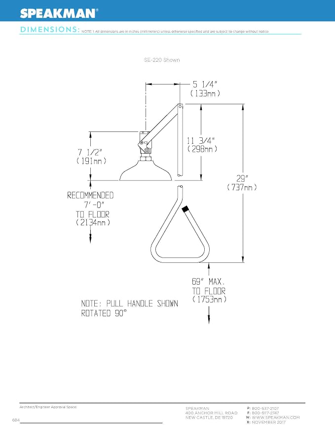 Speakman SE-220-SS Lifesaver Vertical Supply Emergency Shower, Stainless Steel - Image 3