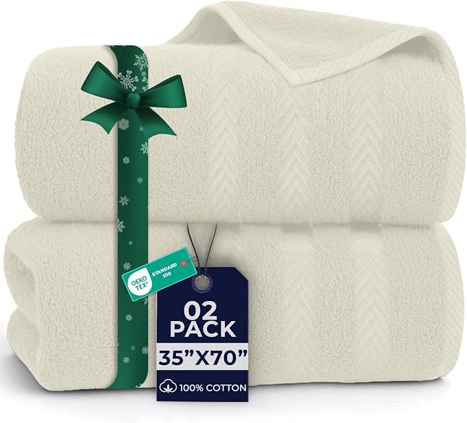 DAN RIVER 2 Pack Luxury Bath Sheets 35x70, 600 GSM, Soft & Quick Dry 100% Ring by DanRiver